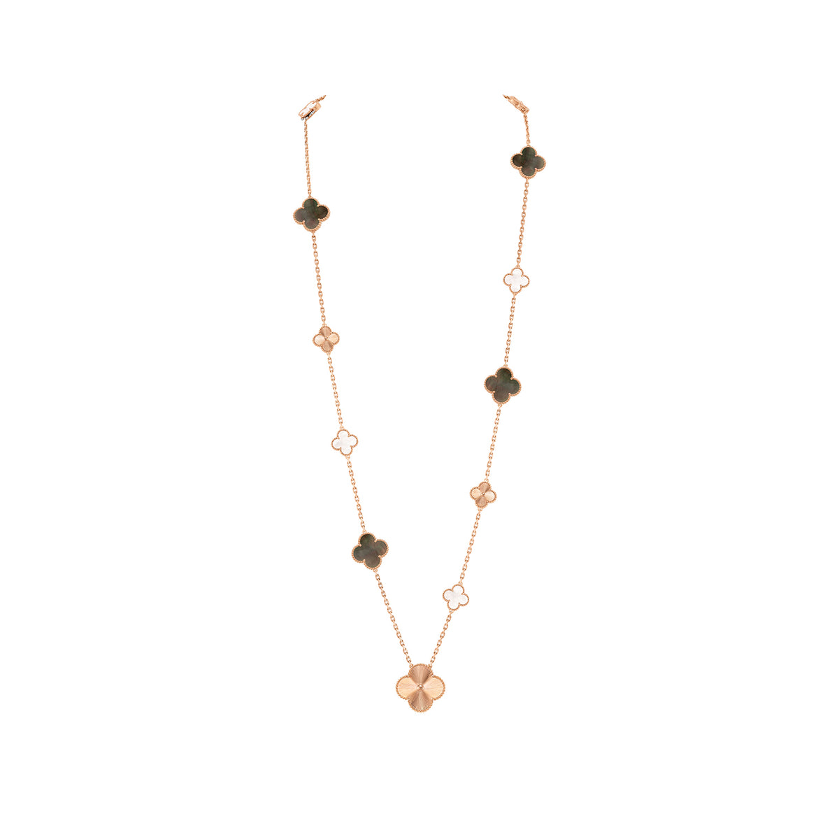 Magic Alhambra Transformable Long Necklace Rose Gold