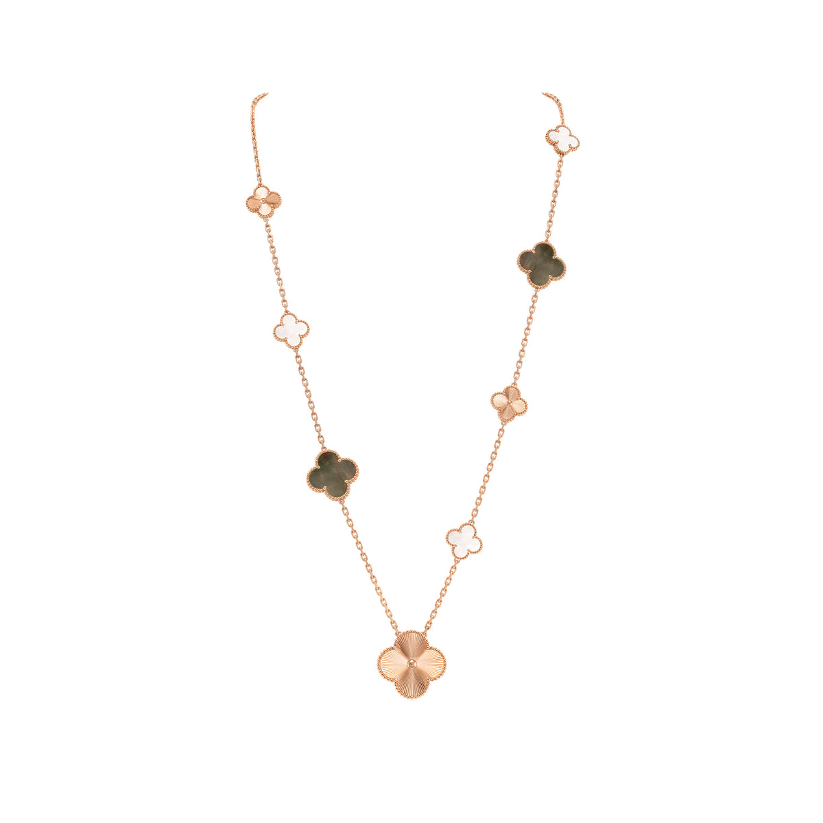 Magic Alhambra Transformable Long Necklace Rose Gold