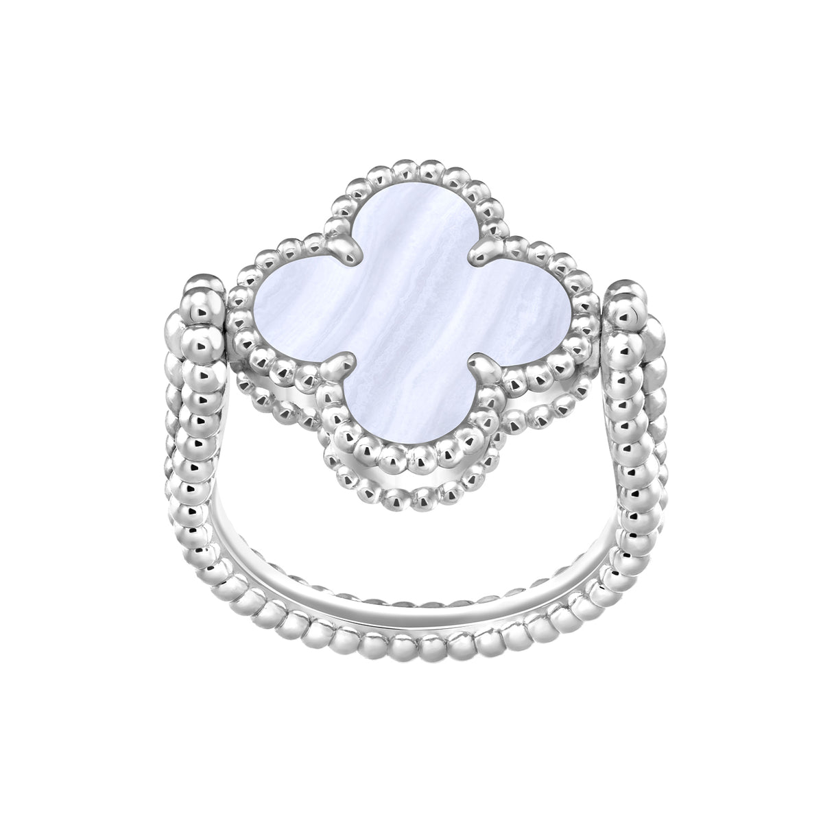 Vintage Alhambra Reversible Ring White Gold