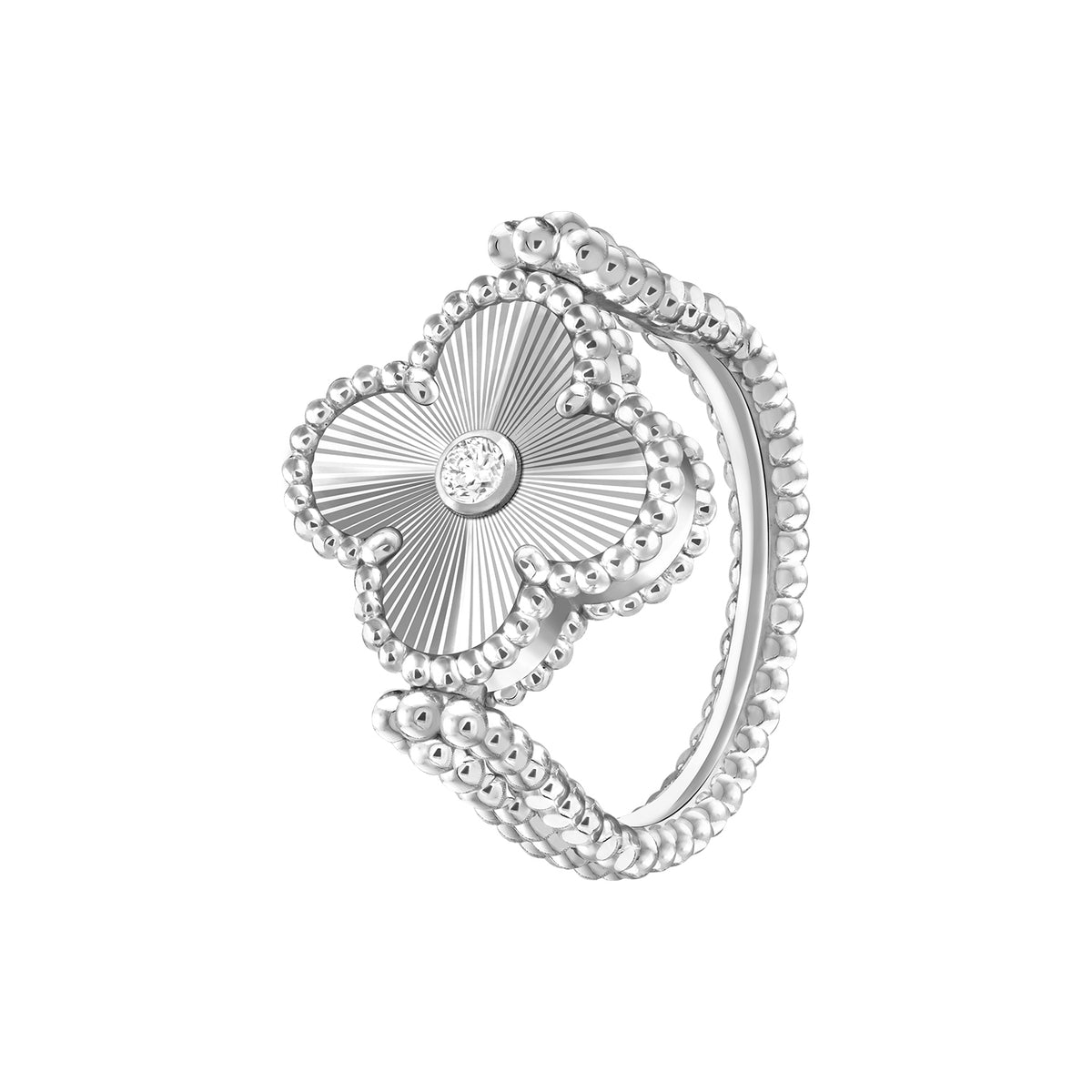 Vintage Alhambra Reversible Ring White Gold