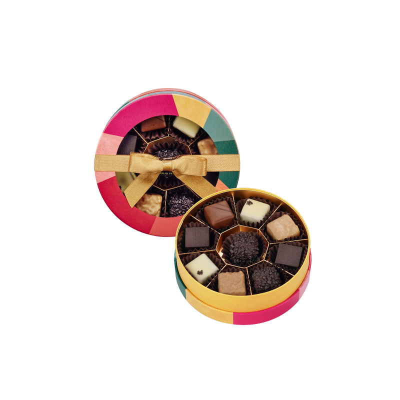 Venchi Gallop Delight Collection Praline 9 pcs Round Gift Box