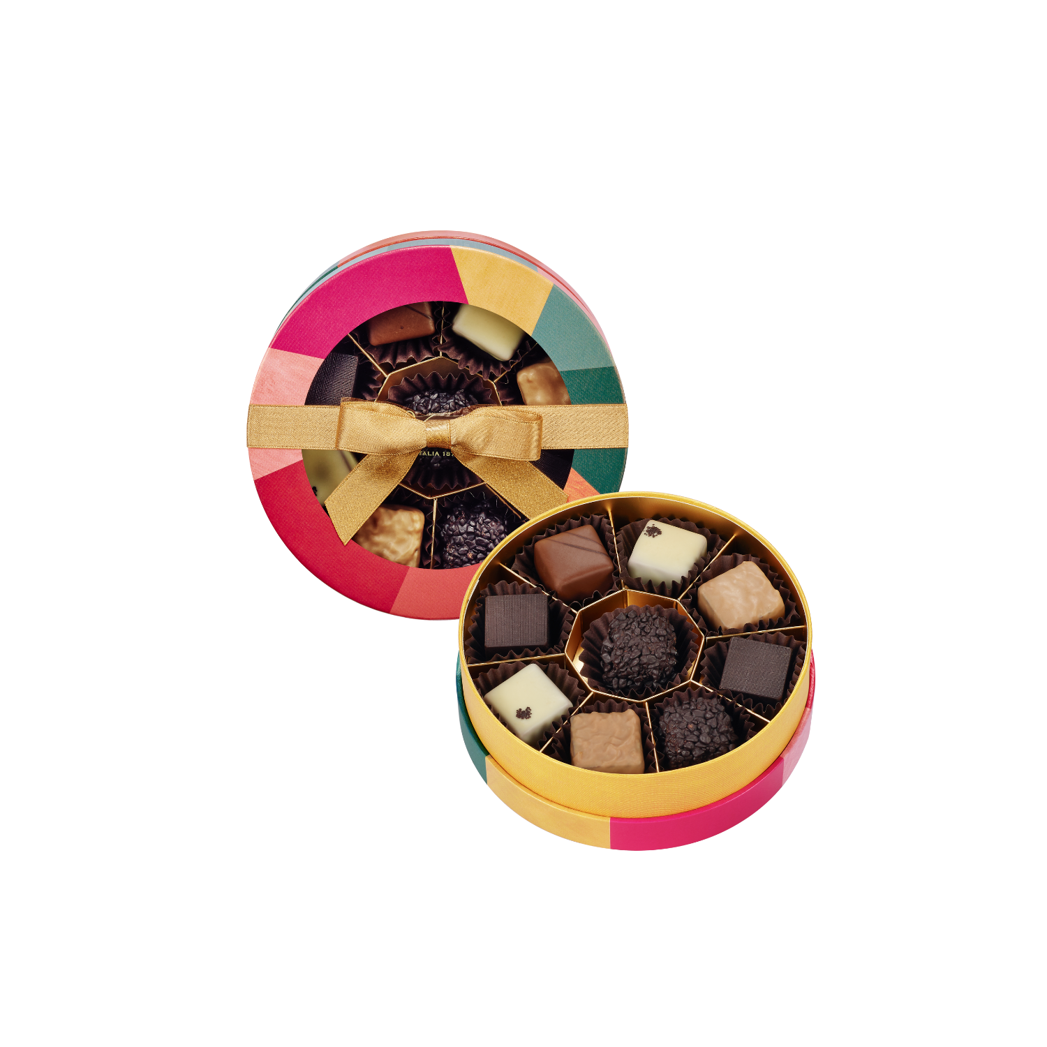 Venchi Gallop Delight Collection Praline 9 pcs Round Gift Box