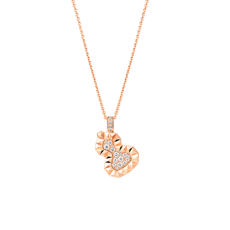 Wulu 18 necklace in 18K rose gold with diamonds