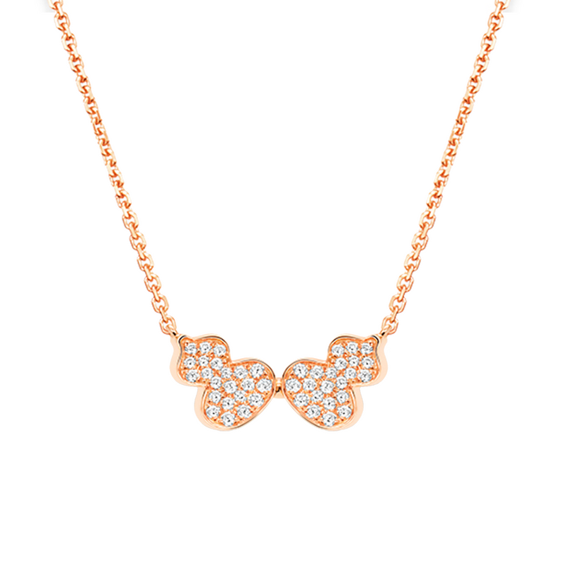 Wulu necklace in 18K rose gold with diamonds