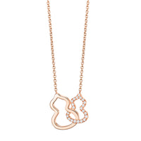 Petite Double Wulu necklace in 18K rose gold with diamonds