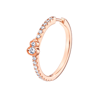 Wulu Mini Hoop Earring in 18K Rose Gold Set with Diamonds
