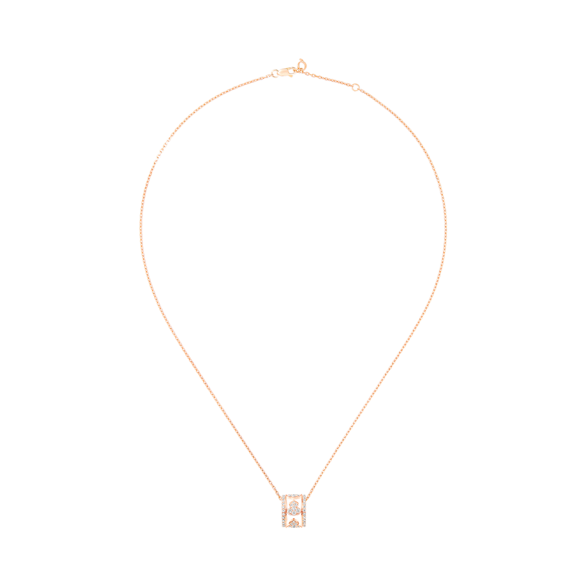 Wulu Eternity Large Necklace in 18K Rose Gold Set with Diamonds