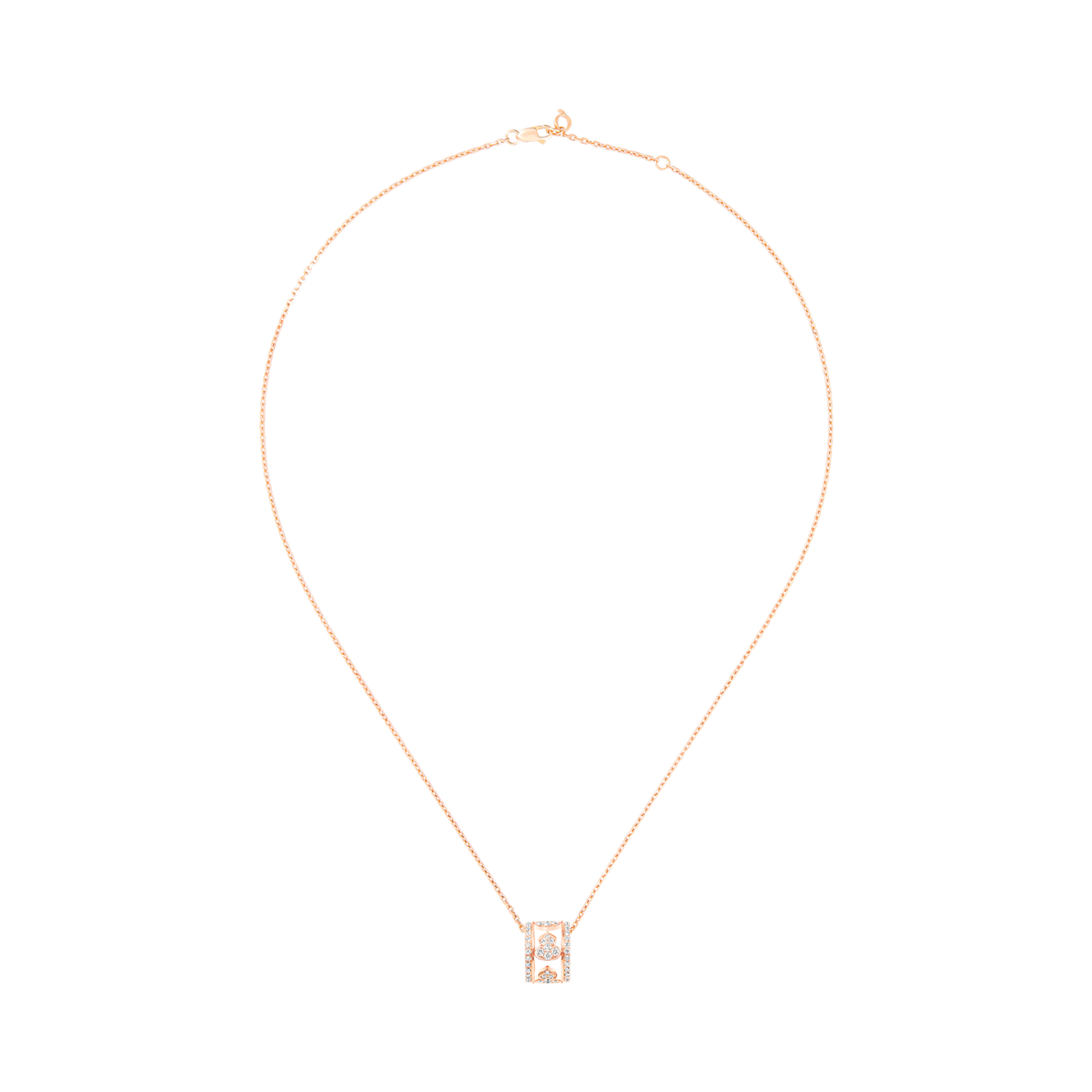 Wulu Eternity Large Necklace in 18K Rose Gold Set with Diamonds
