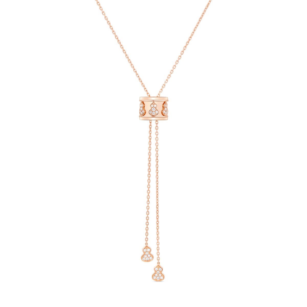 Wulu Eternity Large Sliding Necklace in 18K Rose Gold set with Diamonds