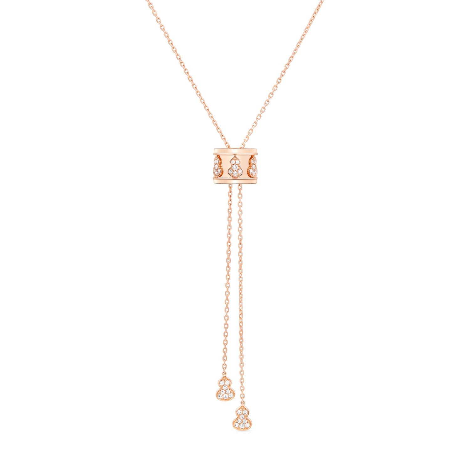 Wulu Eternity Large Sliding Necklace in 18K Rose Gold set with Diamonds