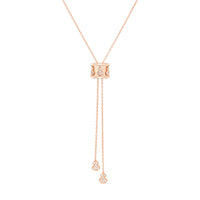 Wulu Eternity Large Sliding Necklace in 18K Rose Gold set with Diamonds