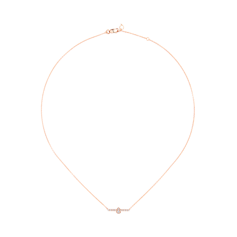 Wulu Mini Necklace in 18K Rose Gold Set with Diamonds