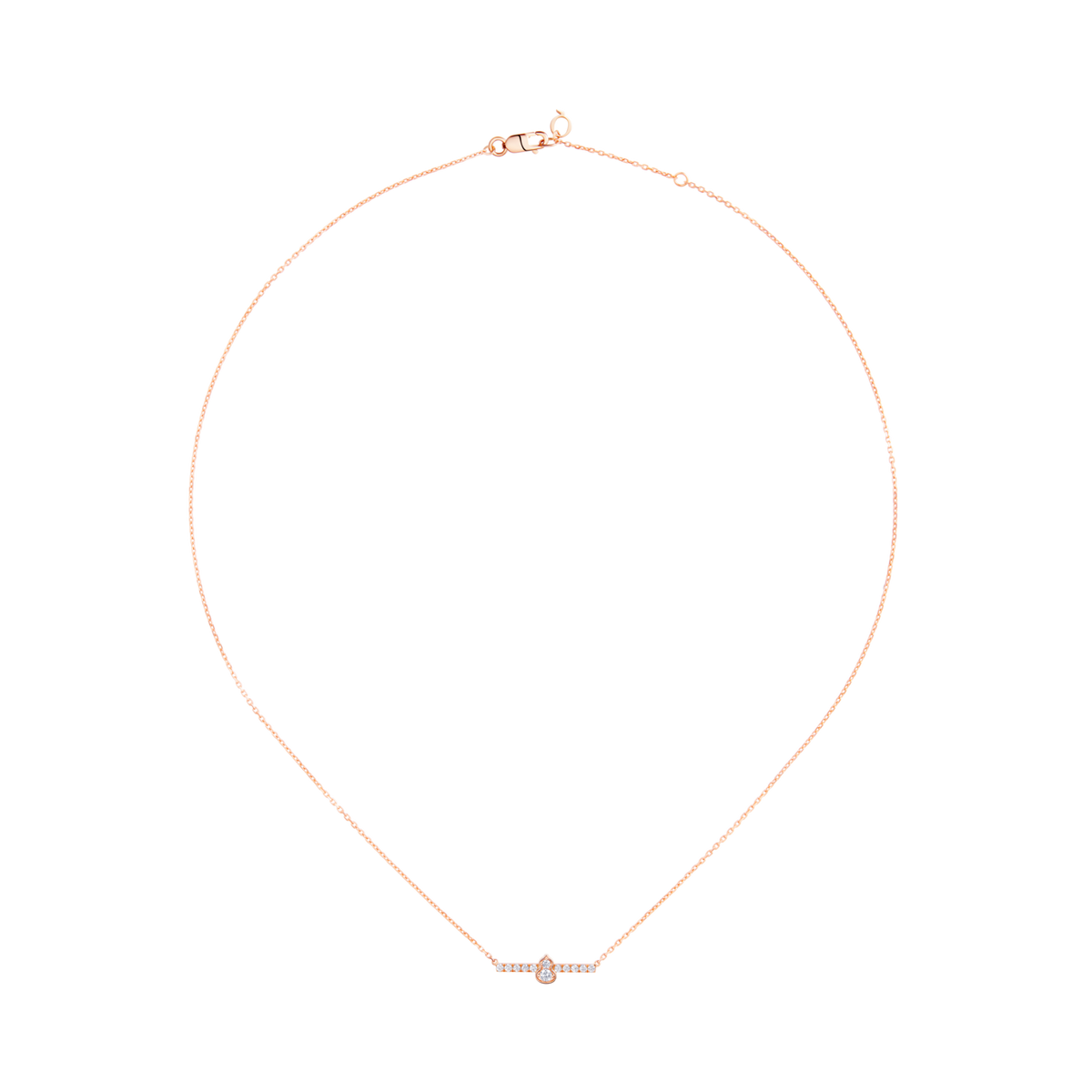Wulu Mini Necklace in 18K Rose Gold Set with Diamonds