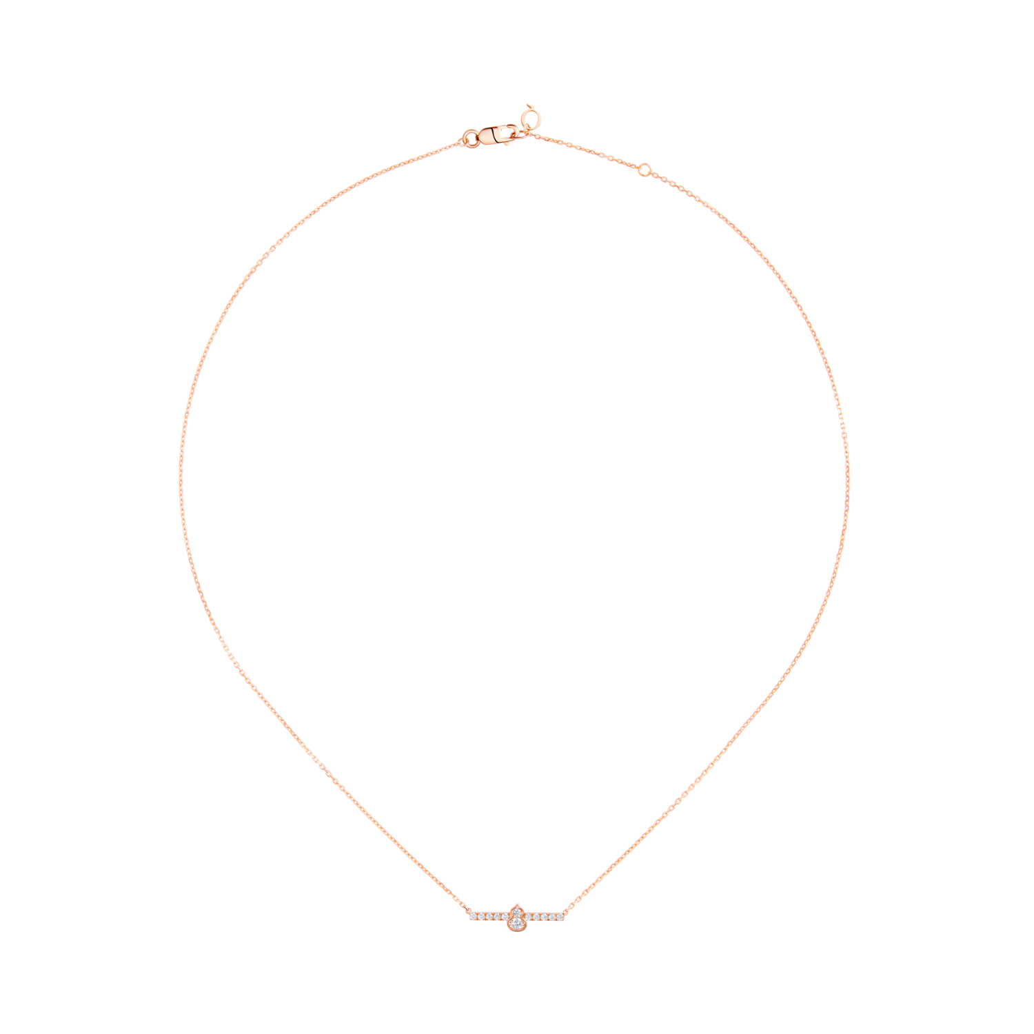 Wulu Mini Necklace in 18K Rose Gold Set with Diamonds
