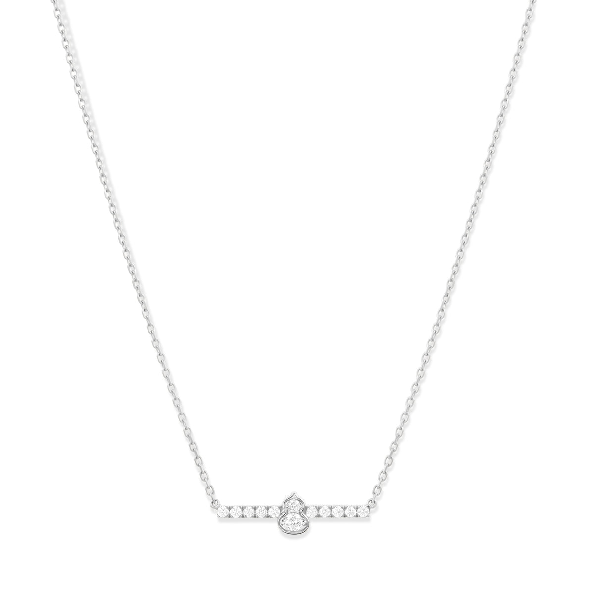 Wulu Mini Necklace in 18K White Gold Set with Diamonds