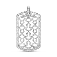 Wulu Large Tag Pendant in 18K White Gold Set with Diamonds