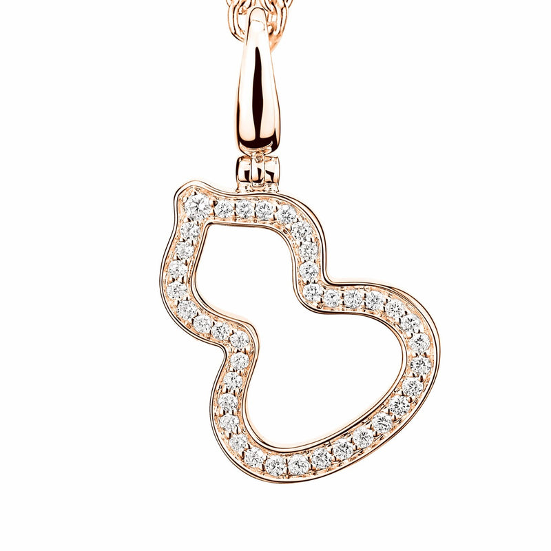 Wulu Medium Pendant in 18K Rose Gold Set with Diamonds