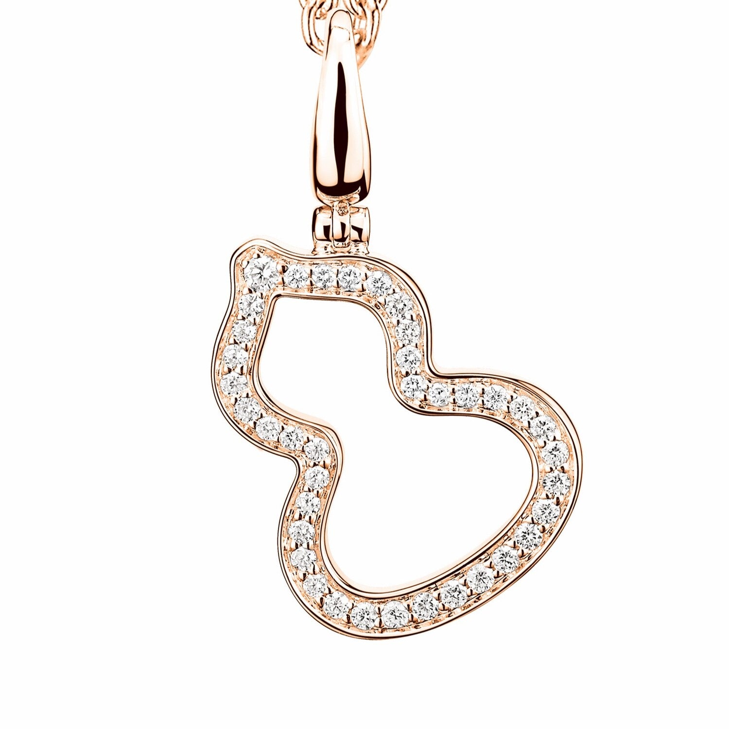 Wulu Medium Pendant in 18K Rose Gold Set with Diamonds
