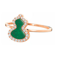 Wulu Petite Ring in 18K Rose Gold Set with Jade and Diamonds
