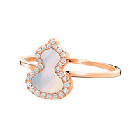 Wulu Petite Ring in 18K Rose Gold Set with Mother-of-Pearl and Diamonds