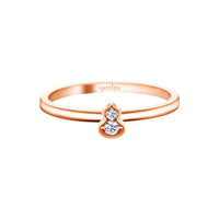 Wulu ring in 18K rose gold with diamonds