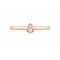 Wulu Mini Solitaire Ring in 18K Rose Gold Set with Diamonds