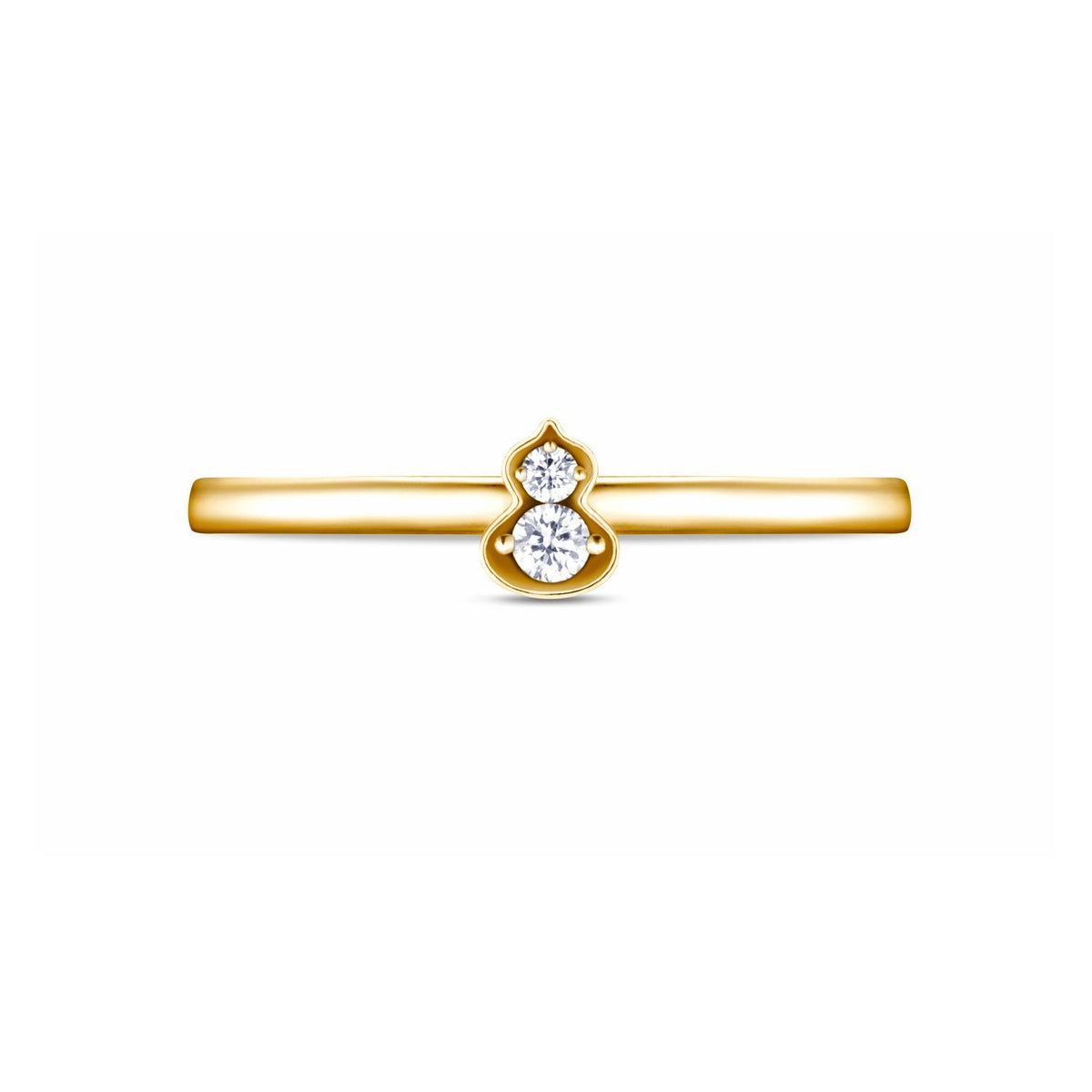 Wulu Mini Solitaire Ring in 18K Yellow Gold Set with Diamonds