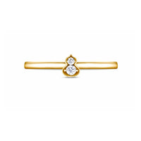 Wulu Mini Solitaire Ring in 18K Yellow Gold Set with Diamonds