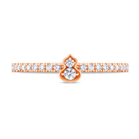 Wulu Mini Solitaire Ring in 18K Rose Gold Set with Diamonds