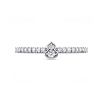 Wulu Mini Solitaire Ring in 18K White Gold Set with Diamonds