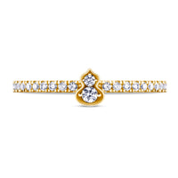 Wulu Mini Solitaire Ring in 18K Yellow Gold Set with Diamonds