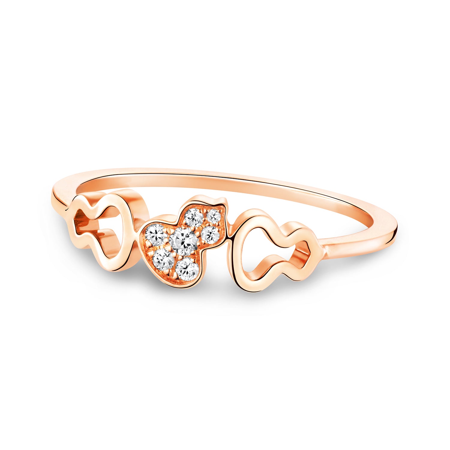 WuluWulu Petite Ring in 18K Rose Gold Set with Diamonds