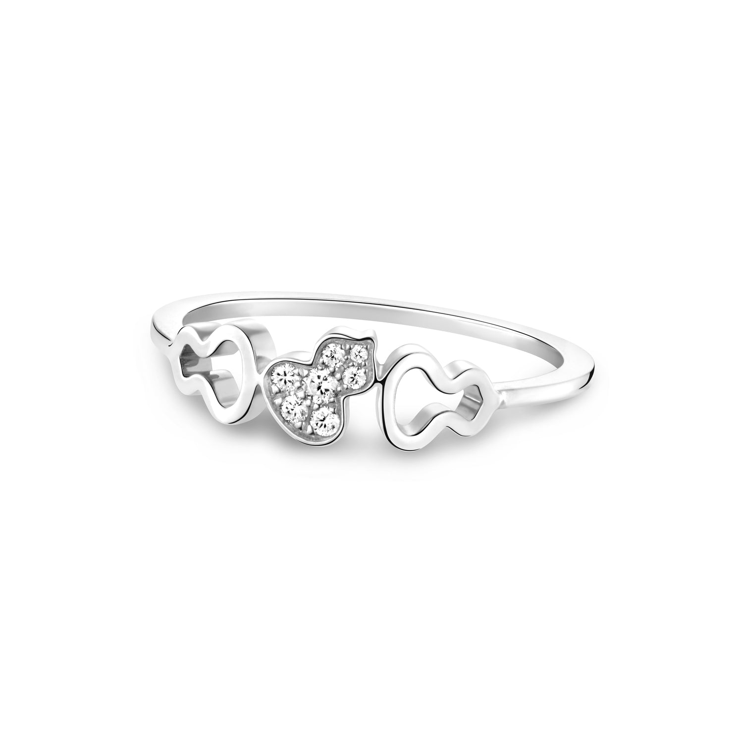 WuluWulu Petite Ring in 18K White Gold Set with Diamonds