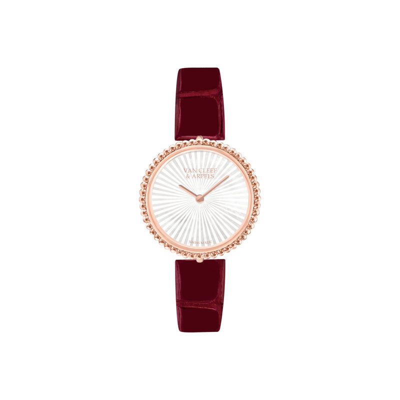 Watch, Perlée, Pink Gold, Guilloche