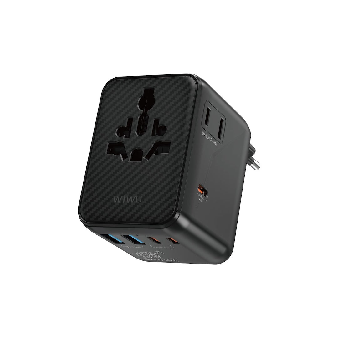 WiWU UA010 Aramid Fiber 45W GaN Plug Adapter, Black