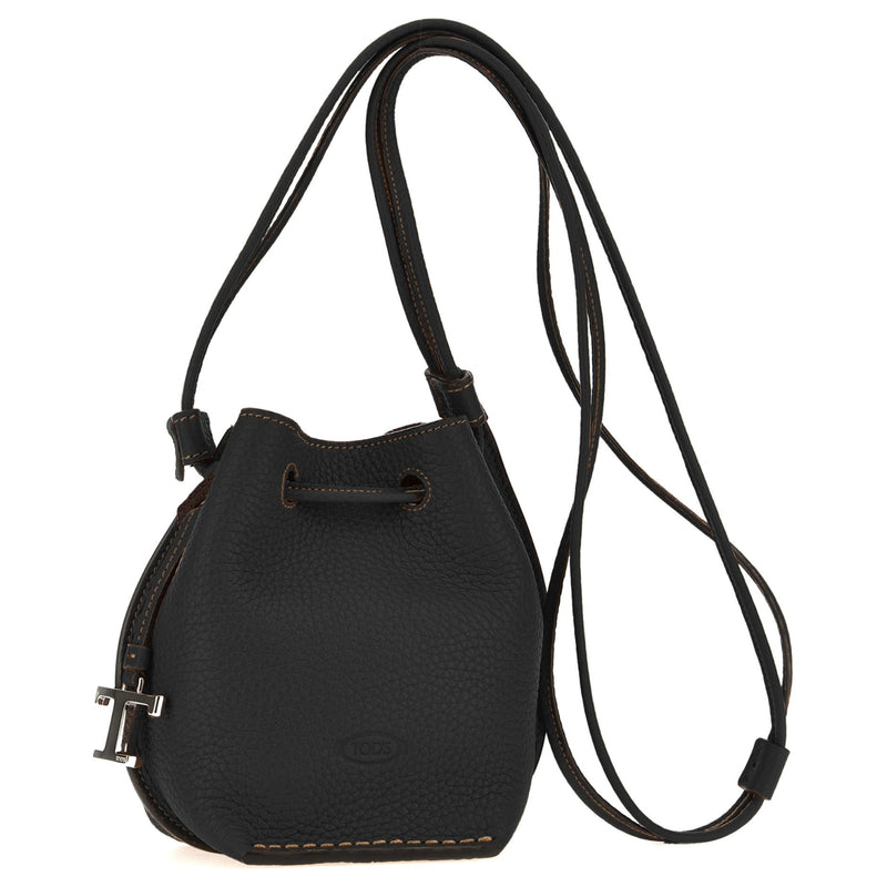 Bucket Bag in Leather Micro