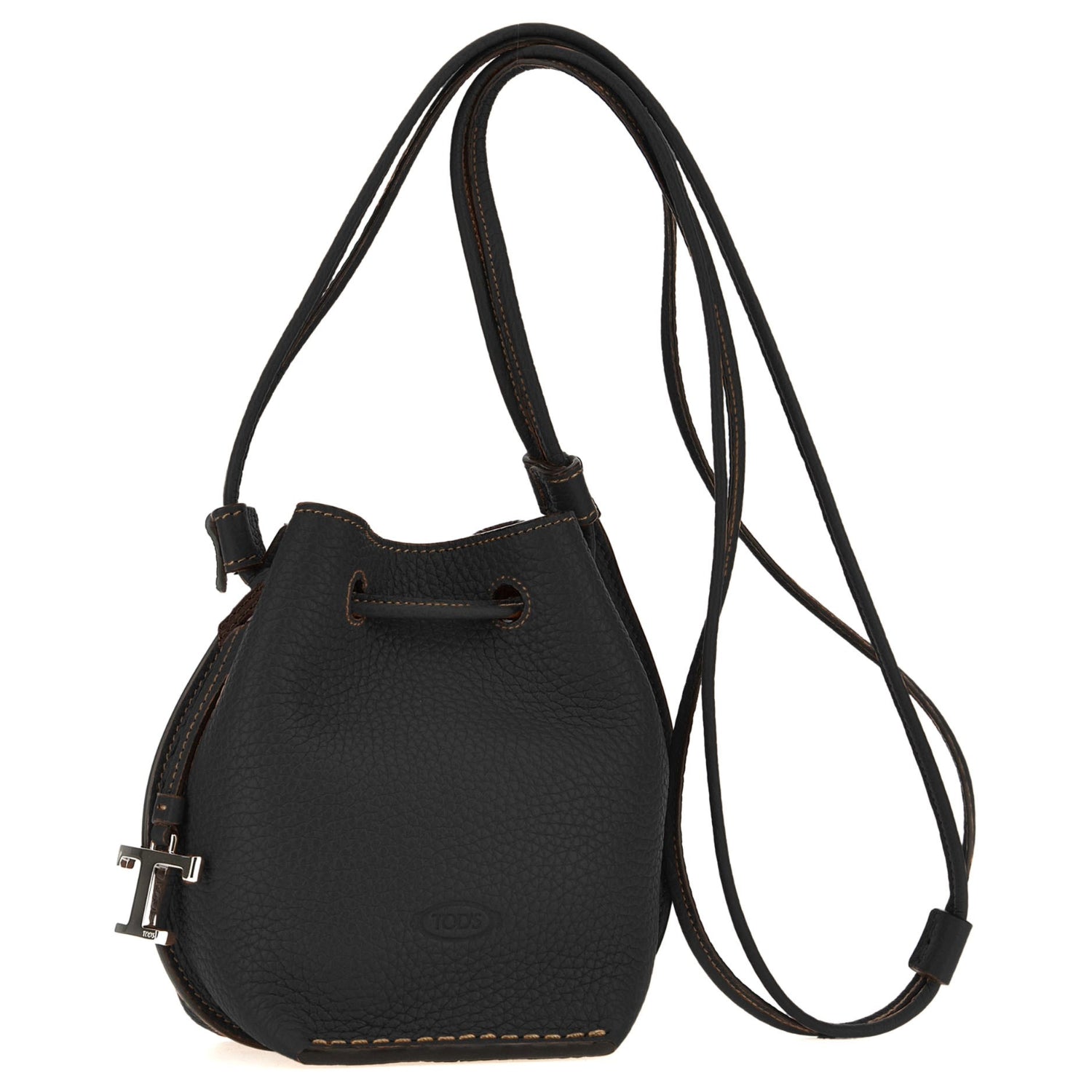 Bucket Bag in Leather Micro