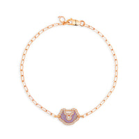 Yu Yi Small Bracelet in 18K Rose Gold Set with Jade and Diamonds