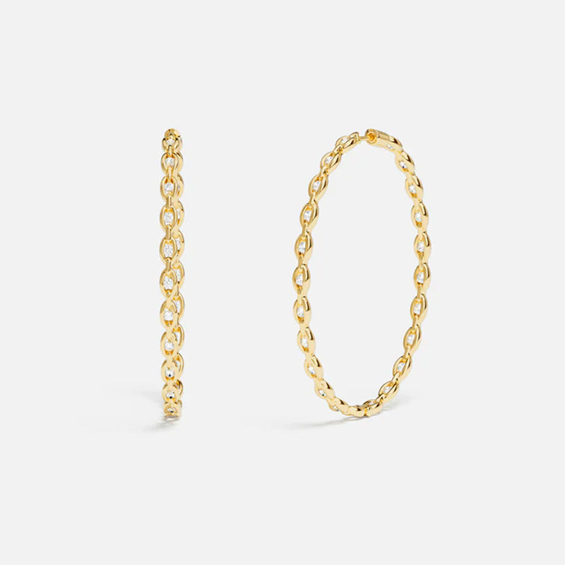 Large Pavé Chain Earrings