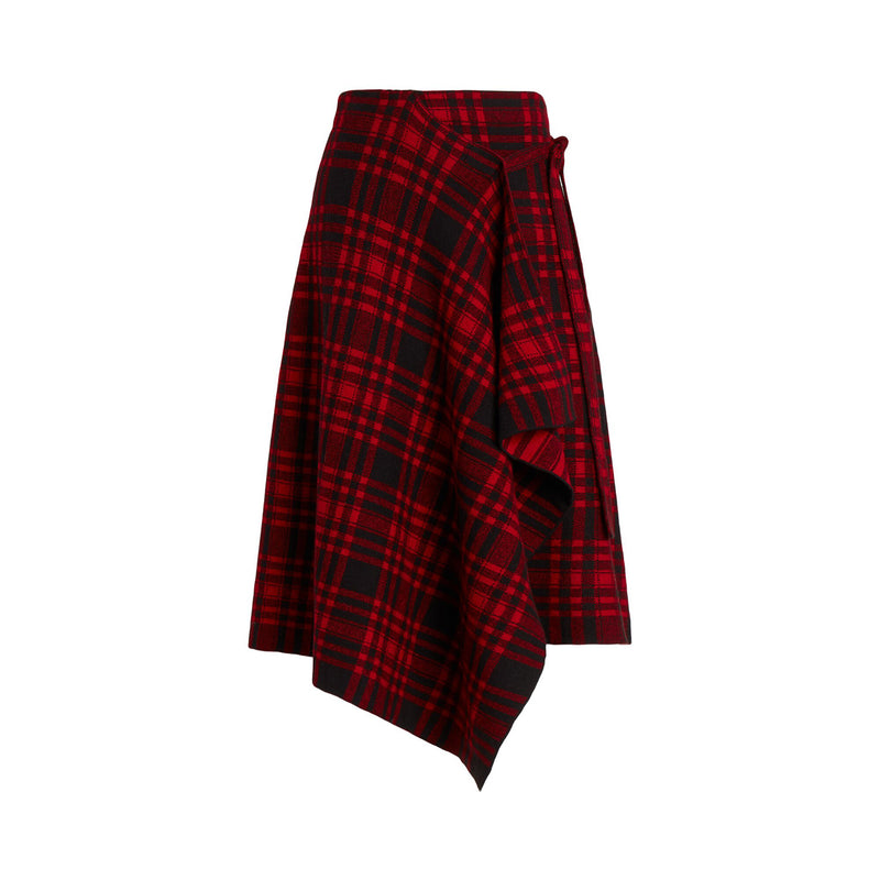 Plaid Wrap Sweater Skirt