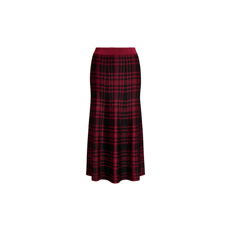 Plaid Wool Skirt