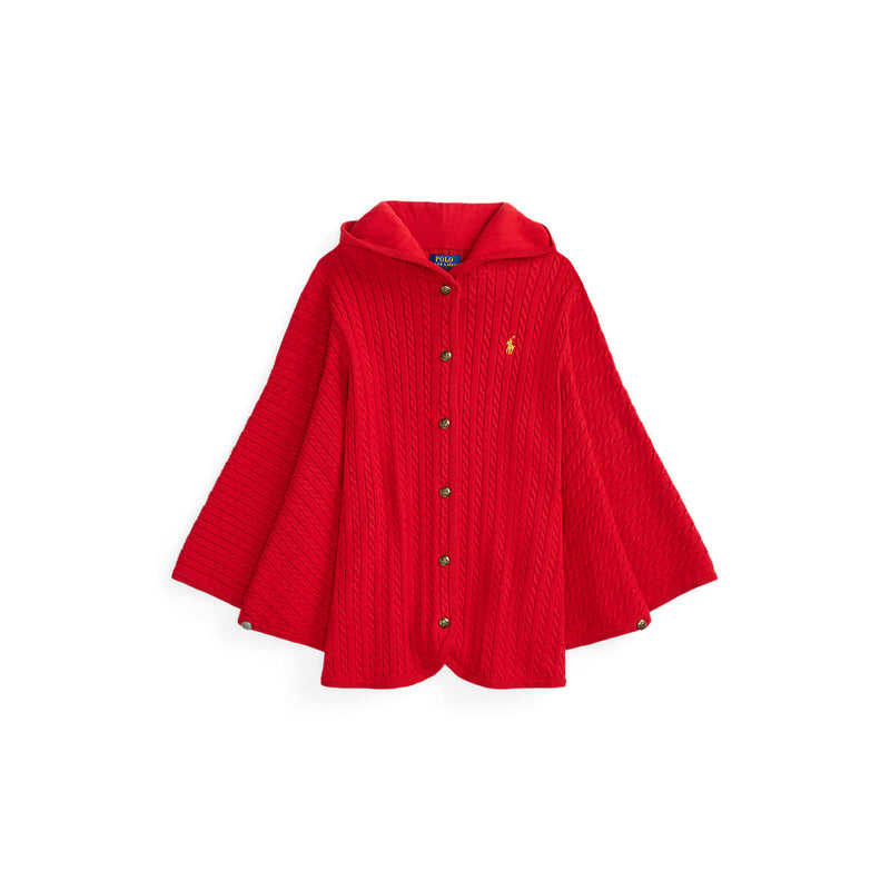 Mini-Cable Cotton Hooded Poncho