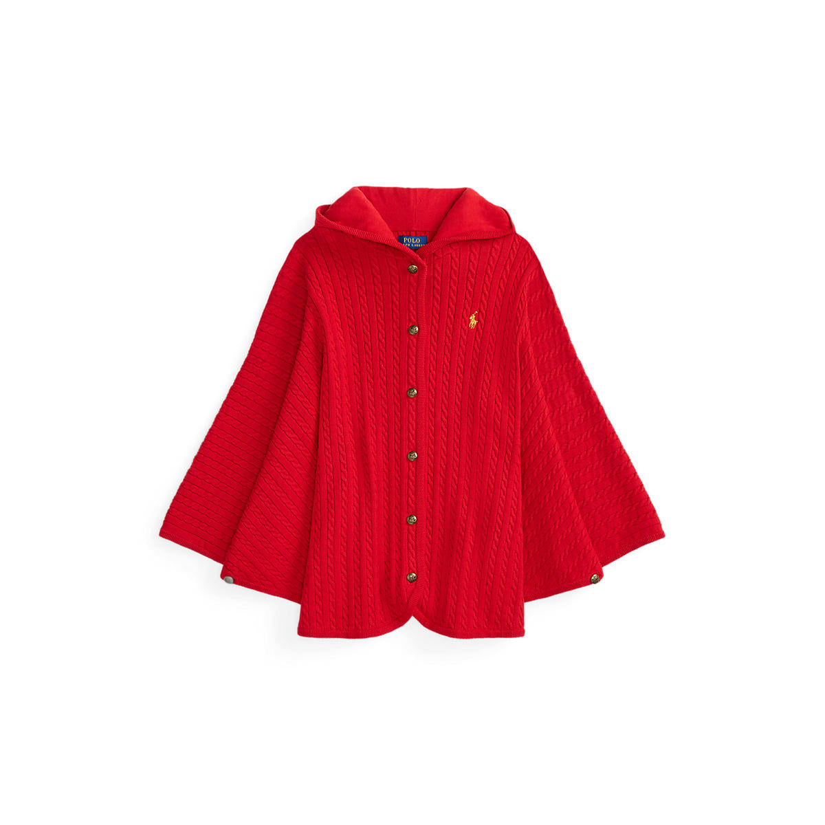 Mini-Cable Cotton Hooded Poncho