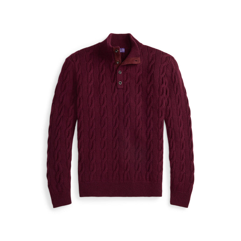 Cable-Knit Cashmere Mockneck Sweater