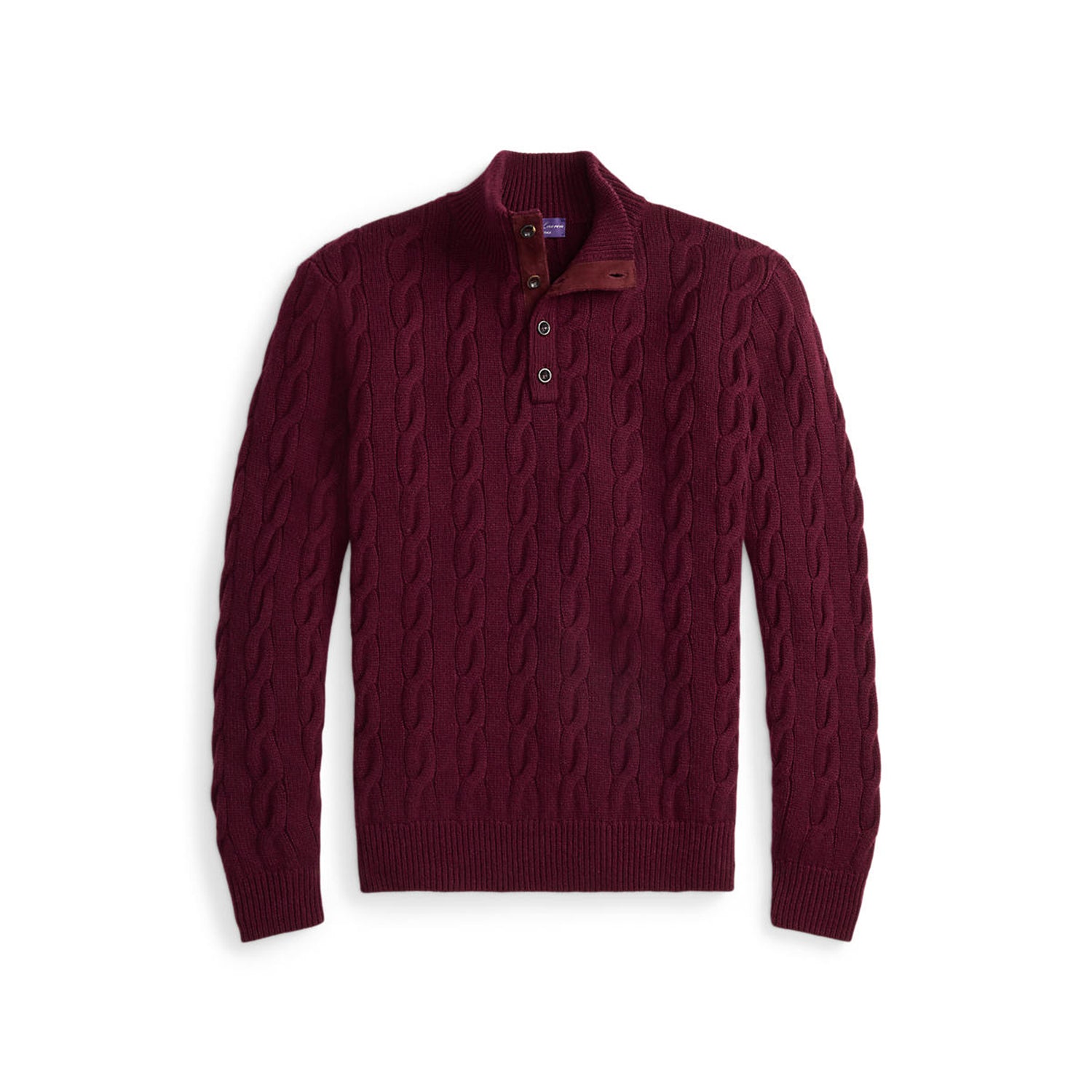 Cable-Knit Cashmere Mockneck Sweater