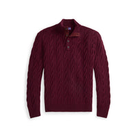 Cable-Knit Cashmere Mockneck Sweater