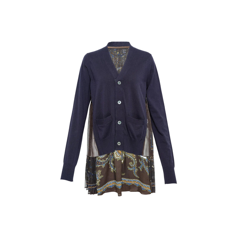 sacai - Paisley Print X Cotton Knit Cardigan