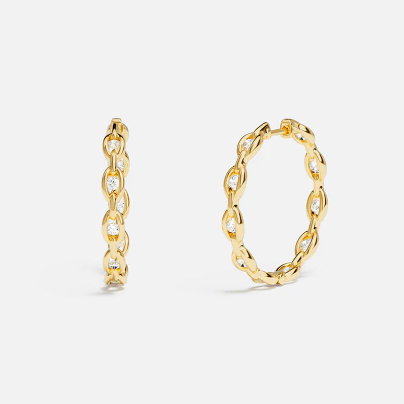 Small Pavé Chain Earrings