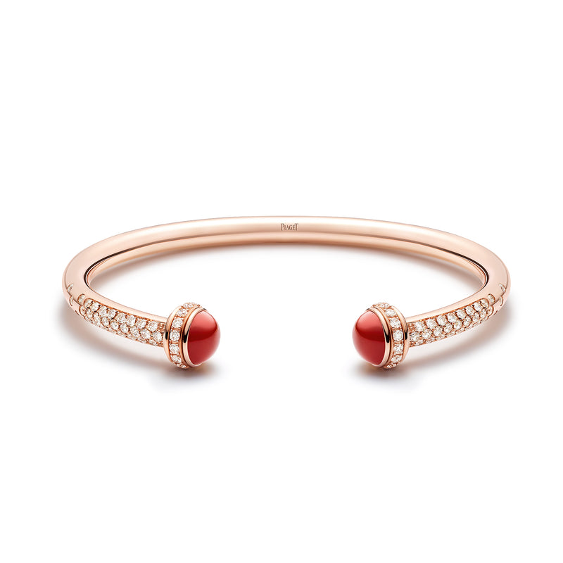 Possession Open Bangle with Diamonds and Carnelian