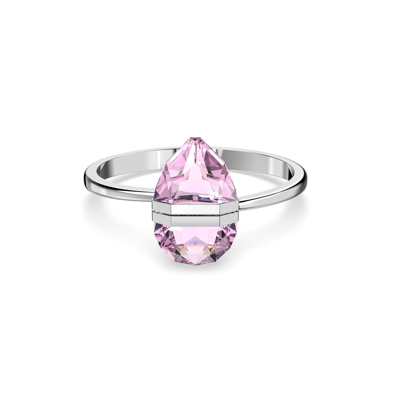 Lucent Bangle Magnetic, Oversized Crystal, Pink, Stainless Steel